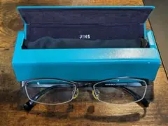 JINS メガネ（度入り）ハーフリム ブラック