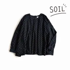 SOIL ソイル ドット柄 コットンブラウス 綿100％ プルオーバー A115のサムネイル