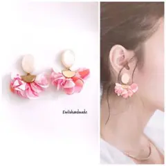 【No.430】ハンドメイド ピアス イヤリング 大人可愛い タッセル ピンク