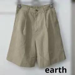earth ショートパンツ キュロット ウエストゴム ベージュ Mのサムネイル