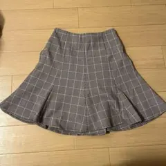 チェック フレアスカート