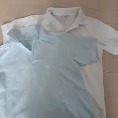 ☆ユニクロ☆水色と白のポロシャツ2枚セット