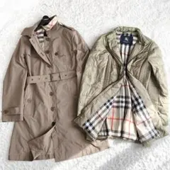 3way バーバリー トレンチコート ダウンライナー メガチェック ベージュ L