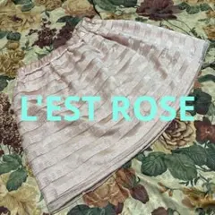 L'EST ROSE レストローズ ピンク ストライプ シフォン ミニスカートのサムネイル