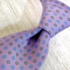 E.Marinella マリネッラ セッテピエゲ イタリア製 ネイビー 小紋柄