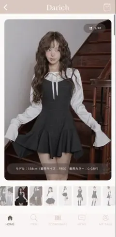 レイヤードランダムヘムチェックミニワンピース