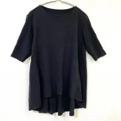 【ドゥクラッセ】Tシャツ チュニック テールカット 七分袖 綿100％ 無地 Ｍ