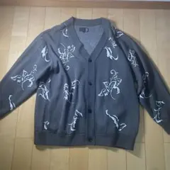 LAKOLE 総柄ニットカーディガン Lサイズ