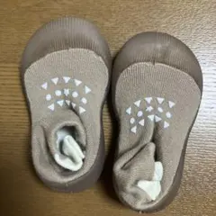 ベージュ 滑り止め付き ファーストシューズ