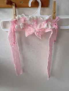 ヘッドドレス　バブーシュカ　髪飾り　ホワイト　ピンク