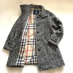 レア✨バーバリーロンドン　ツイードコート　黒白　ロゴボタン38 Mのサムネイル