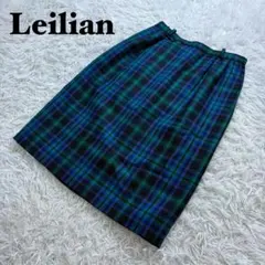 【期間限定セール】Leilian チェック柄ひざ丈スカート