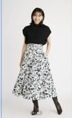 スナイデル　ニットベストコンビボリュームワンピース