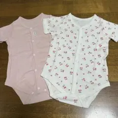 西松屋　ベビー肌着　ロンパース　ボディスーツ　前開き　半袖