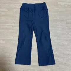 petit main ネイビーハートポケットフレアパンツ