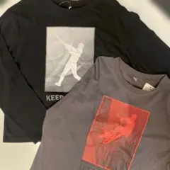 長袖グラフィックTシャツ 150cm 黒 灰色2点