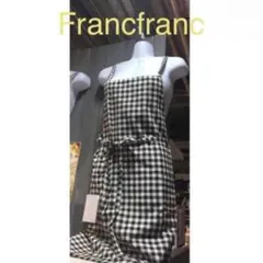 Francfranc バイカラーギンガム エプロン