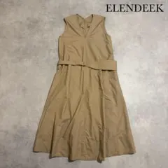 ELENDEEK Vネック ウエストベルト ノースリーブワンピース R351 - メルカリ