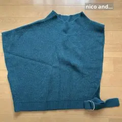 ニコアンド リブ編み ニットベスト ハイネック Lサイズ