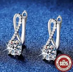 S925 5A CZ ピアス 高級感 揺れる 上品 シルバー