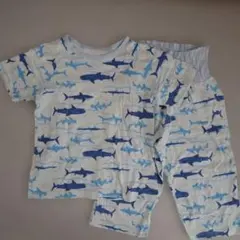 【中古】パジャマ②　コンビミニ　半袖　サメ　腹巻き付き　130