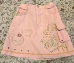 ⭐︎【当時物】Mezzo pianoミミポポちゃん デニムスカート刺繍 平成