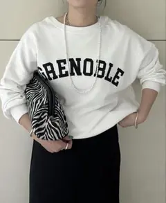 Loungedress 2wayロゴスウェット　ホワイト　オーバーサイズのサムネイル