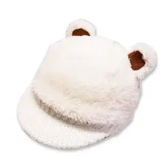 クマ耳付きホワイトキャップ
