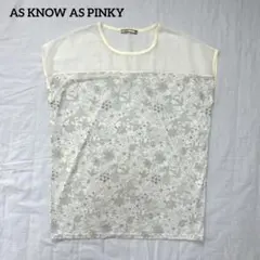 アズノゥアズピンキー 花柄シフォンブラウス L 白 シアー 透け感 ゆったり