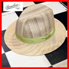美品】ボルサリーノ ストローハット ポークパイ 麦わら帽子 サイズ60 