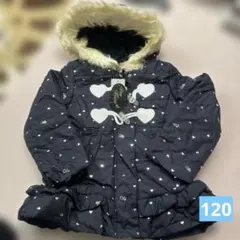 ぴっぴ様専用♦︎女の子　ダウンコート　アウター　 ハート柄コート 120 ネイビー