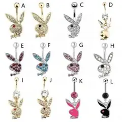 PLAYBOY へそピアス ピンク 1点 16G