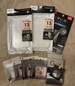 iPhone 13 mini ソフトケース2個 カメラカバー5枚 液晶フィルム