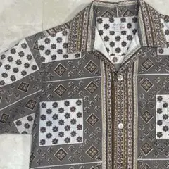 50s〜60s Del rio オープンカラー 半袖シャツ 開襟シャツ 総柄