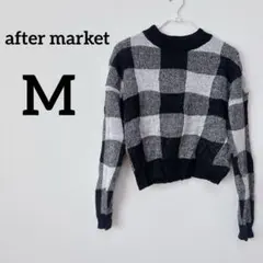 ✨️美品‼️ after market 【M】 チェック柄 クロップドニット 秋 冬