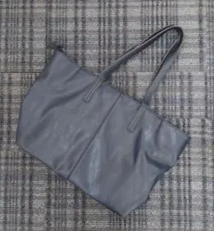 un couer アンクール ダークグレー レザー大きめ トートバッグ