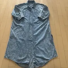 デニムシャツ ワンピース 7分袖　　L
