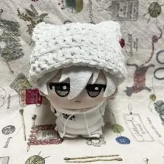 ✿ハンドメイド✿ちびぐるみ 猫耳ニット帽 【アイボリー】 5点までオーダー可能