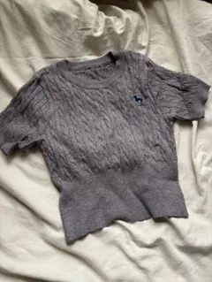 shein 半袖ニット　グレー
