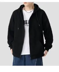 【送料無料】【美品】韓国　パーカー　ブラック　メンズ　レディース　2XL