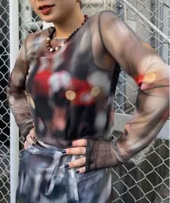 amerivintage シアートップス Gabrielle×Ameri 10TH HISTORY SHEER TOP