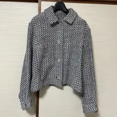 ツイードショートジャケット 白黒