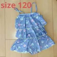子供用水着☆フリフリ可愛い貝がら柄size120 水色