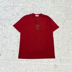 DOLCE CLUB ヘンリーネックTシャツ半袖 刺繍デザイン 胸ポケッ レッドのサムネイル