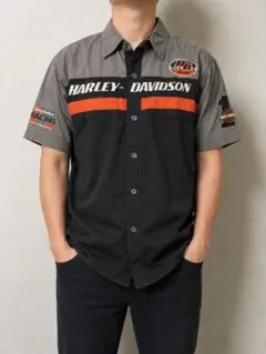 Harley-Davidson ワークシャツ 半袖 刺繍ロゴのサムネイル