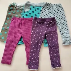 90cm女の子ズボン5点セット【まとめ売り】