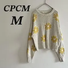 CPCM レディース M アイボリー 花柄 シアー ニット かぎ針編み メッシュのサムネイル