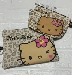 ハローキティ レオパード柄ポーチ2点セット