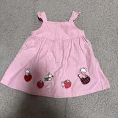 ファミリア ワンピース 80 いちご刺繍 刺繍入り