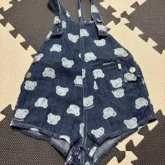 oottbebe デニム オーバーオール クマ柄 Sサイズのサムネイル